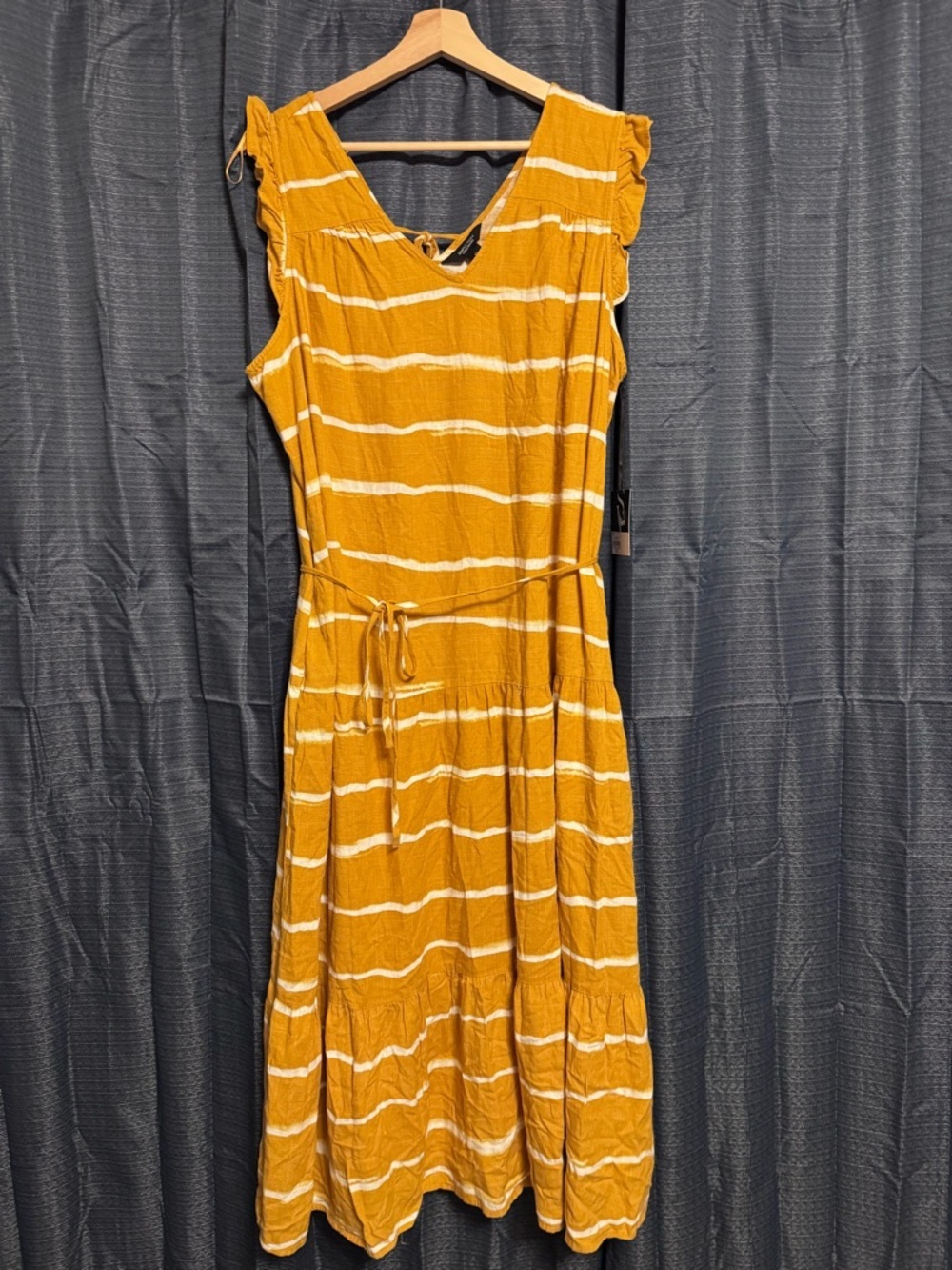 NWT Simply Vera Vera Wang mustard and white maxi dress Size XL